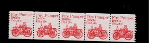 US Scott #1908, Plate #5 Coil of 5 1981 Fire Pumper 20c VF MNH