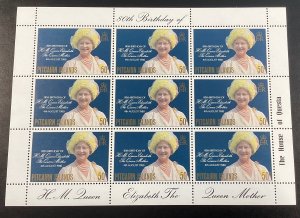 Pitcairn Islands #193 Mint Sheetlet 1980 80th Birthday of Queen Mother
