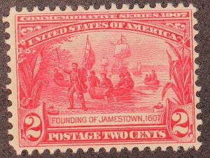 Scott 329 - 2 Cents Jamestown - MNH - Nice Stamp - SCV - $85.00