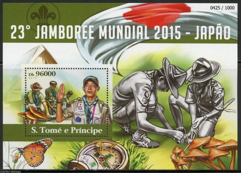 SAO TOME  2015  23th WORLD SCOUTING  S/S  JAMBOREE JAPAN  MINT NH