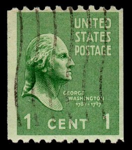 U.S. Scott #848: 1939 1¢ George Washington Horizontal Coil, Used, F/VF