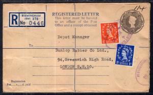 Great Britain 1960 Registered Cover