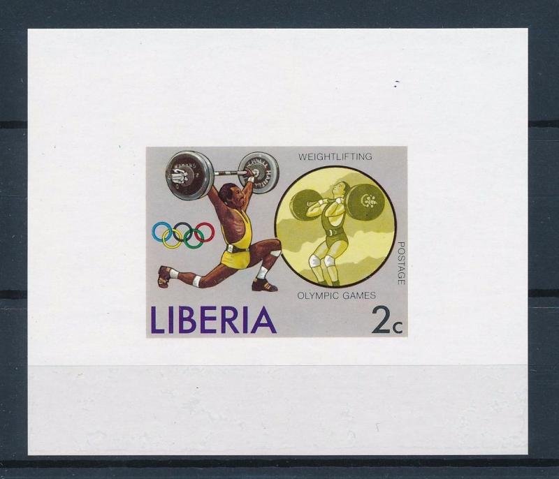 [55805] Liberia 1976 Olympic games Montreal Weightlifting MNH Sheet