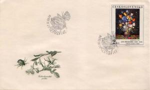 Czechoslovakia, First Day Cover, Art, Flowers