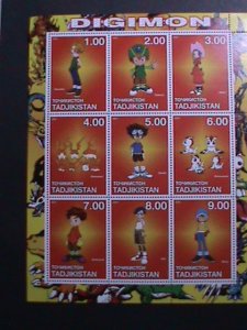 TAJIKISTAN-2001-FAMOUS DIGIMON- JAPANESE CARTOON MNH SHEET VERY FINE