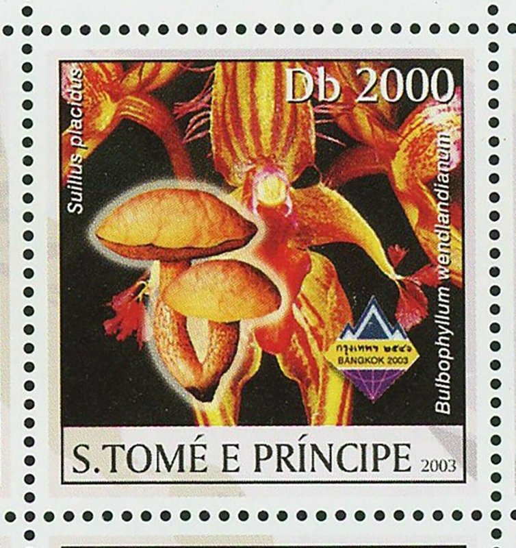 Orchids & Mushrooms Stamp Tylopilus Felleus Suillus Placidus S/S MNH #1995-2000 