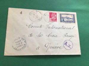 Algeria 1943 to Switzerland Red Cross  stamps postal cover Ref 62390