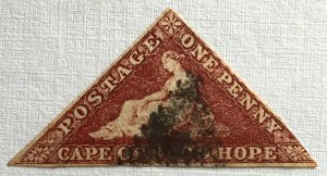 CAPE OF GOOD HOPE 1d Imperf Triangle Fine Used Neatly Cut Fine Margins C5129