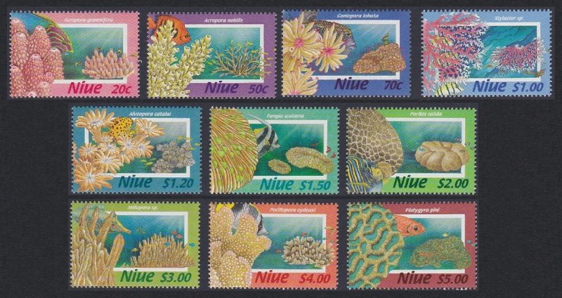 Niue Corals 10v 1996 MNH SG#807-816