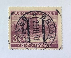 Bohemia & Moravia 1939  Scott 35 used - 3k, view of Zlín