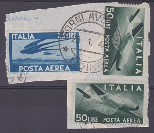 ITALY 1948 airmails used on piece..........................................A4724