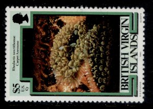 BRITISH VIRGIN ISLANDS QEII SG433, 1980 $5 carpet anemone, NH MINT.