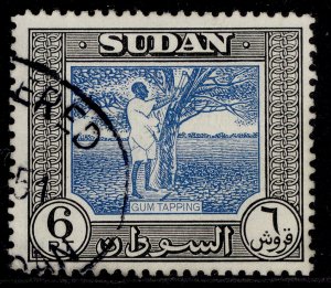 SUDAN GVI SG135, 6p blue & black, FINE USED.