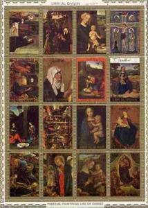 Umm Al Qiwain 1972 Paintings (Life of Christ #2) sheetlet...