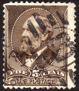 1882, US 5c, Garfield, Used, Sc 205