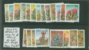 South Africa #475-91 Mint (NH)