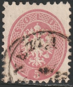 Lombardy Venetia 1864 Sc 22 used Venezia cancel