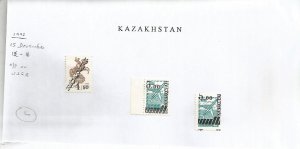 KAZAKHSTAN - 1992 -  o/p on USSR - Perf 3v Set - Mint Lightly Hinged