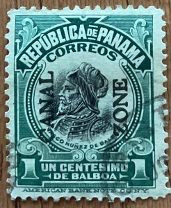 Canal Zone #38 Used Single Overprint Vasco Nunez de Balboa L48