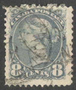 CANADA 1893 Used 8c Small Queen slate QV, Sc 44b Used F-VF hr