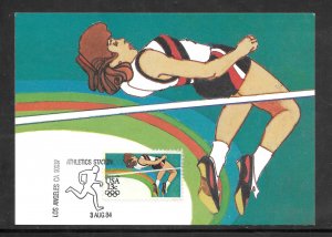 Just Fun Co #2049 ATHLETICS STATION AUG/3/1984 Maximum Card USPS Cachet (my4941)