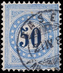 Switzerland 1878 Sc J7 Zu Porto 7 In uvg type 1 normal frame