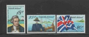 NORFOLK ISLAND #222-224 1978 CAPTAIN COOK MINT VF LH O.G