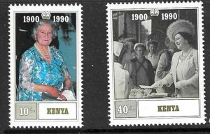 KENYA SG545/6 1990 90th BIRTHDAY OF QUEEN ELIZABETH QUEEN MOTHER MNH