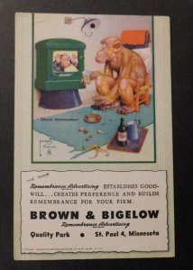1949 USA Postcard Cover Saint Paul MN to Taloga OK Brown and Bigelow Advertising
