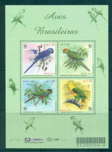 Brazil 2001 WWF Parrots MS MUH lot64015