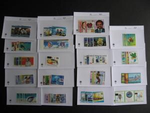 PAPUA NEW GUINEA 19 different MNH 1995-2000 era sets in sales cards,very topical