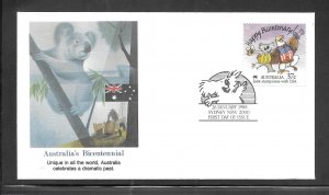 #1052 FDC Australia Bicentennial Fleetwood Cachet (my3526)