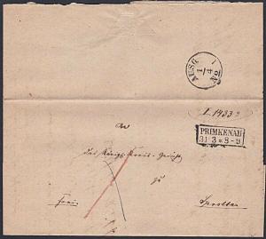 POLAND c1860 cover - folded wrapper ex PRIMKENAU...........................55048