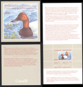 Canada Sc# FWH2 Fenwick Lansdowne, artist Mint in folder 1986 Fed. Wildlife