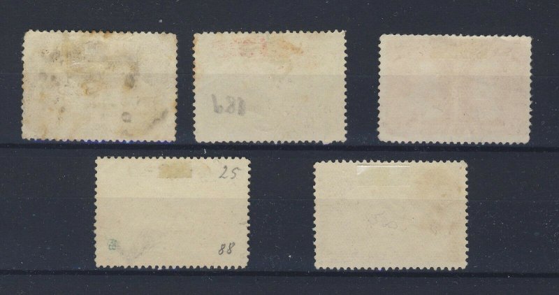5x 1908 Quebec Used Tercent. stamps 1/2c-1c-2c-5c-10c Guide Value = $275.00