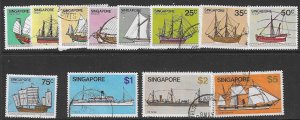 SINGAPORE SG364/75 1980 SHIPS SET TO $5 USED