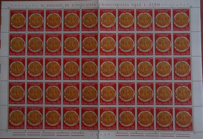 Vatican City Scott 450 - 452 - Set Of Sheets Of 50.  Folded. MNH. #02 VAT450sh50