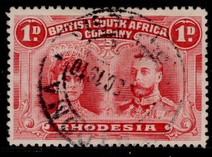 RHODESIA GV SG123, 1d bright carmine, FINE USED. CDS