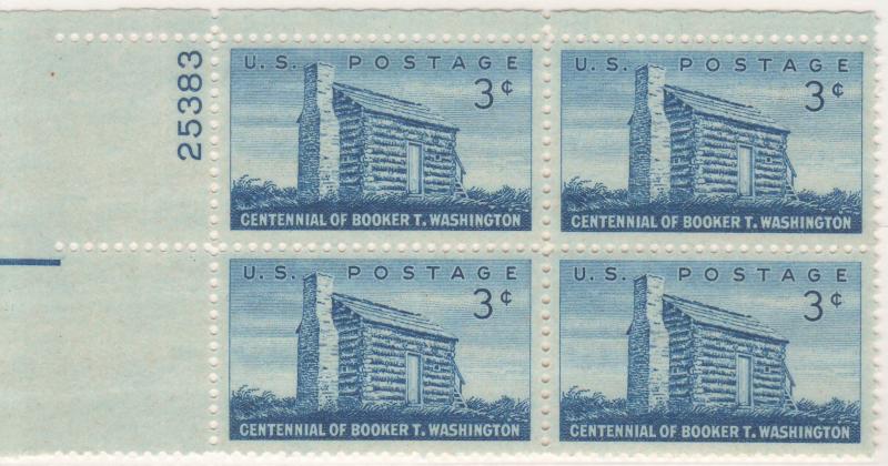 1074: Booker T. Washington - Plate Block - MNH - 25383-UL