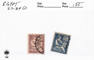 French Colonies, French Offices in EGYPT  27-28   USED