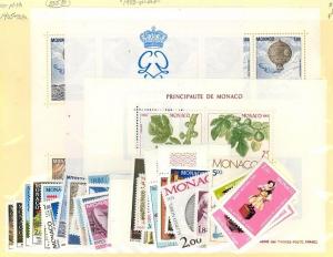 Monaco Scott 1361-1405,1369a Mint NH (1983 Year Set)- Catalog Value $105.10