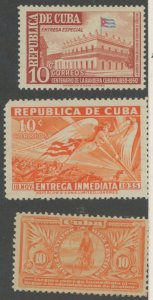 Cuba #E3/E9/E13 Unused