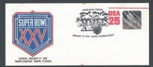 1991 Football Silver Anniversary Super Bowl In Tampa FL Contained Seating Info--