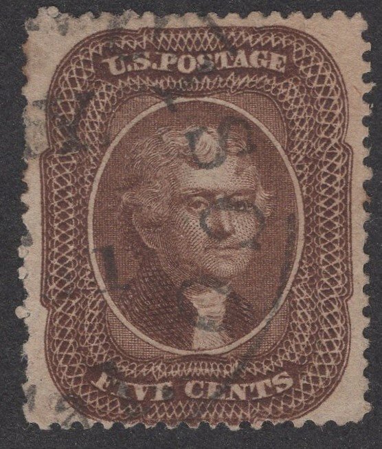 SC 30a F/VF-Used. Beautiful light black town cancellation.  CV: $350