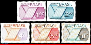 1257-61 BRAZIL 1974 1975 MÖBIUS STRIP, ENGRAVINGS, NUMERALS SV $15.70 552-55 MNH