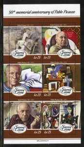 SIERRA LEONE 2023 50th MEMORIAL OF PABLO PICASSO PAINTINGS SHEET MINT NH