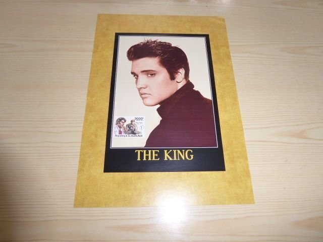 New Elvis Presley The King Poster size A4 with his Burundi Stamp