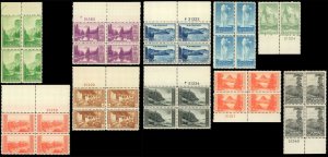 US Sc 740-49 MNH  in BLOCKS* - 1934 Nat'l Parks Set - See Desc