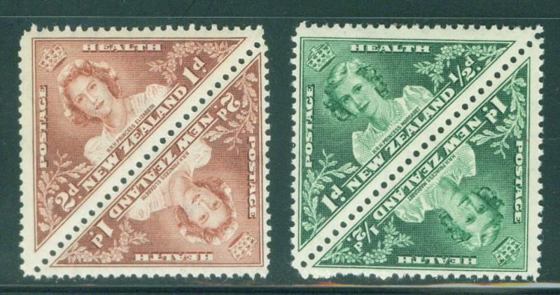 New Zealand Scott B22-3 1942 Princess Rose pairs MNH** 