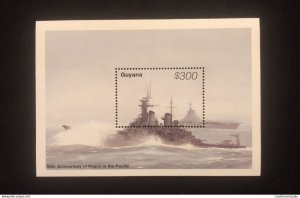 O) 1995 GUYANA, PEACE OF PACIFIC, MILITARY VESSEL, SOUVENIR MNH